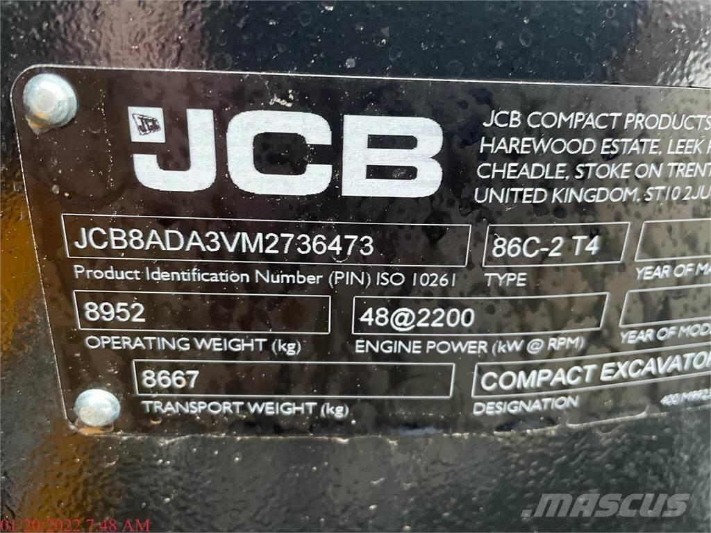 JCB 86C-2 Paletli ekskavatörler