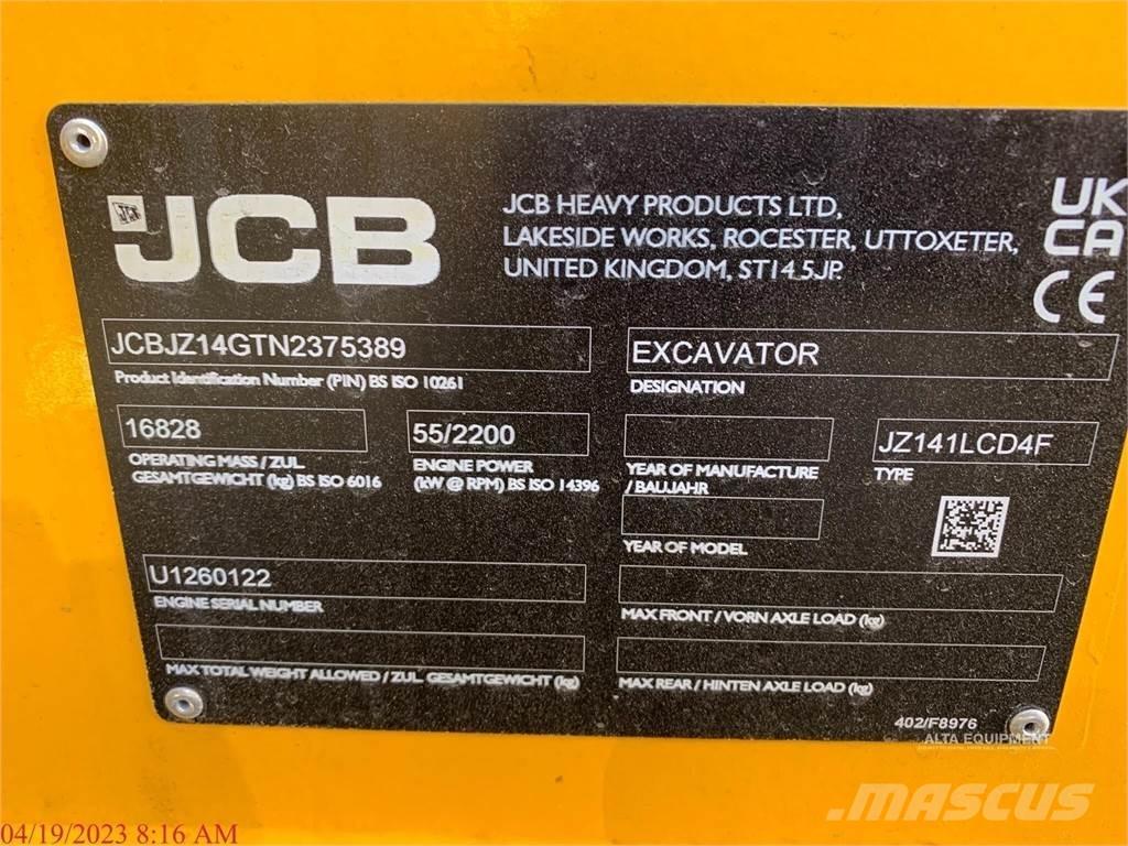 JCB JZ141 LC Paletli ekskavatörler