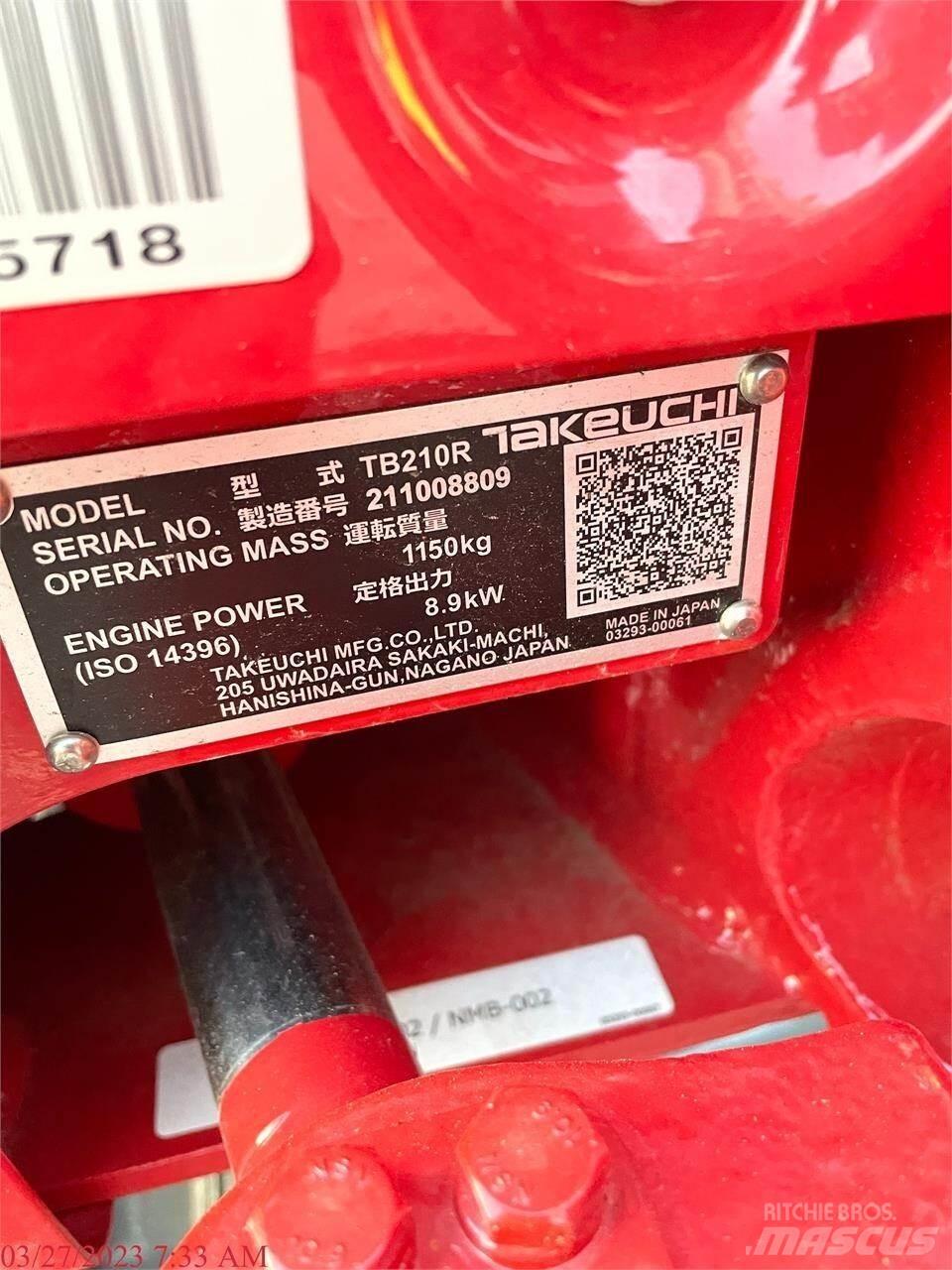 Takeuchi TB210R Mini ekskavatörler, 7 tona dek