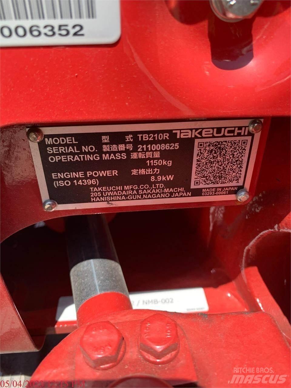 Takeuchi TB210R Mini ekskavatörler, 7 tona dek