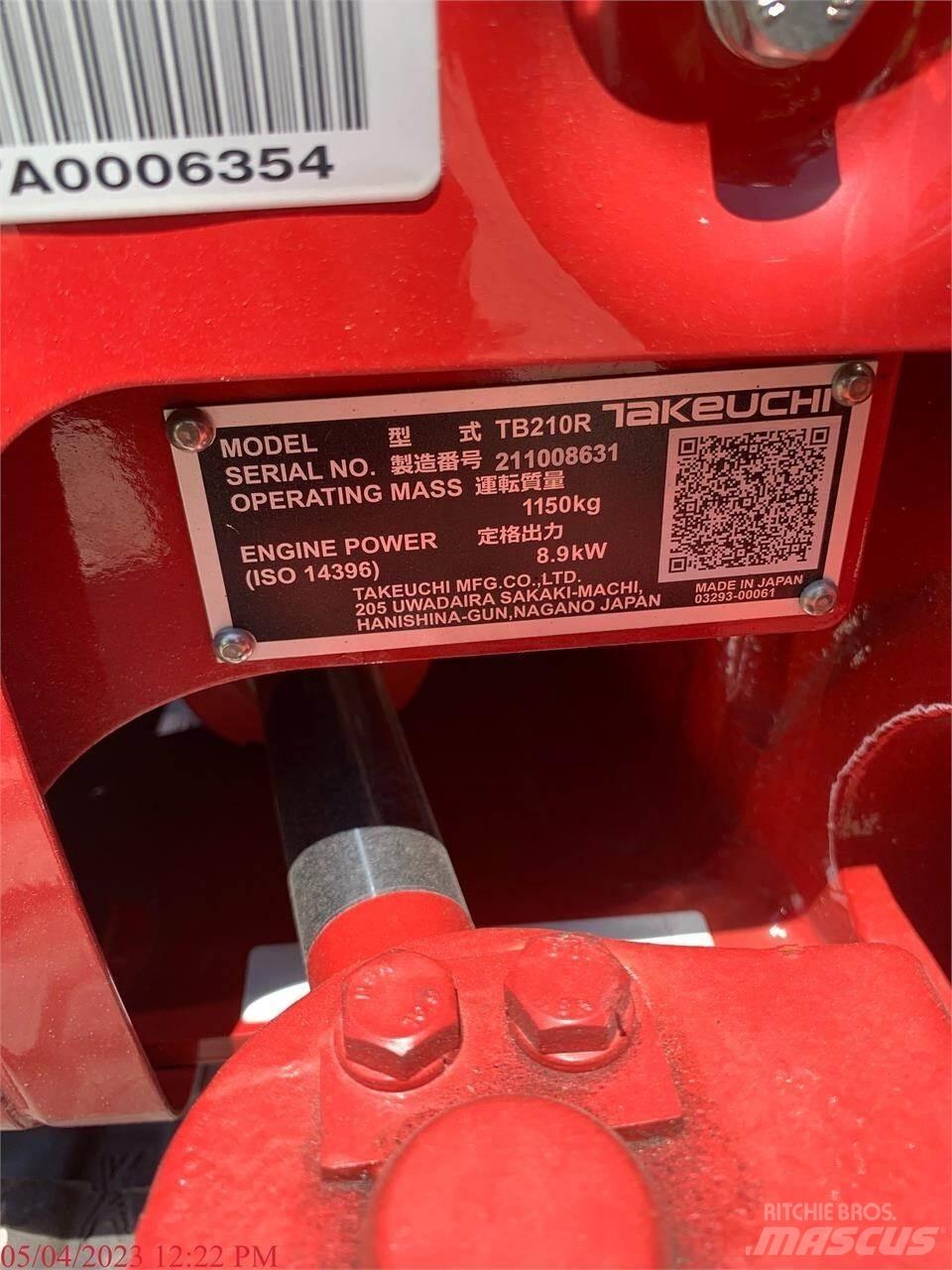 Takeuchi TB210R Mini ekskavatörler, 7 tona dek