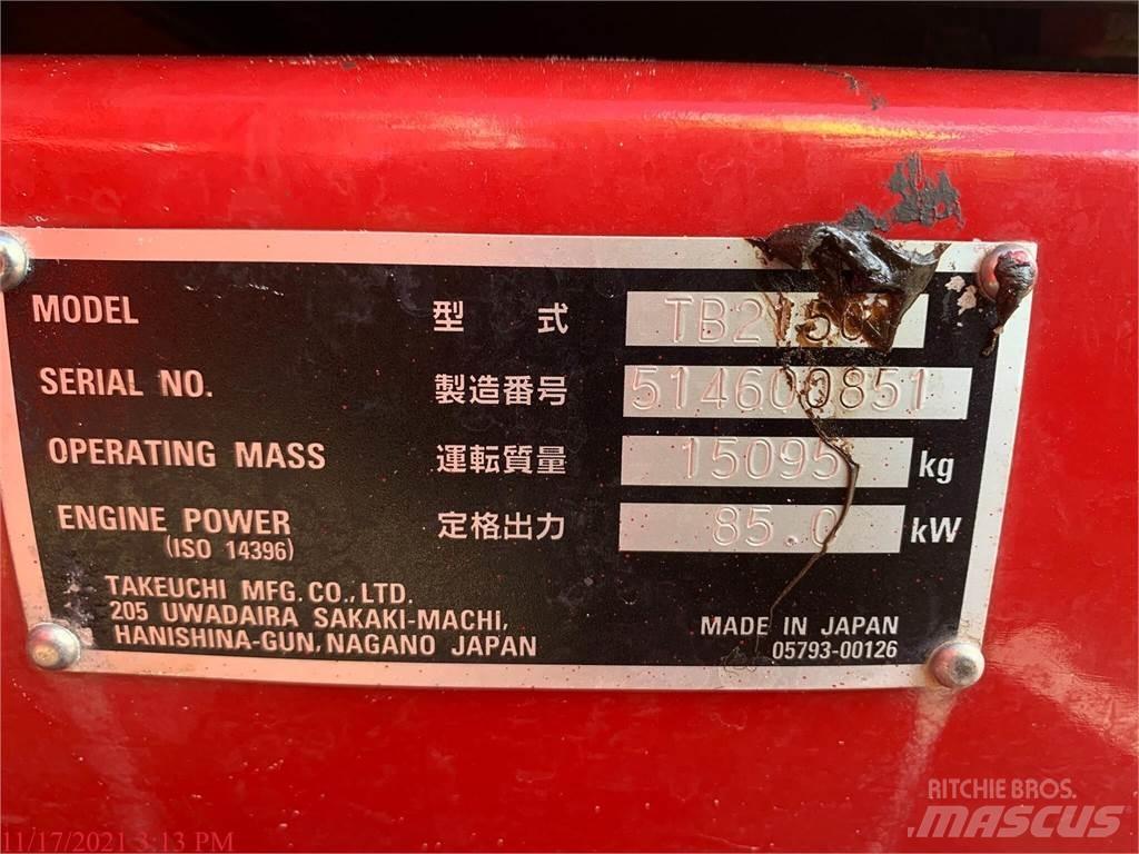 Takeuchi TB2150 Paletli ekskavatörler