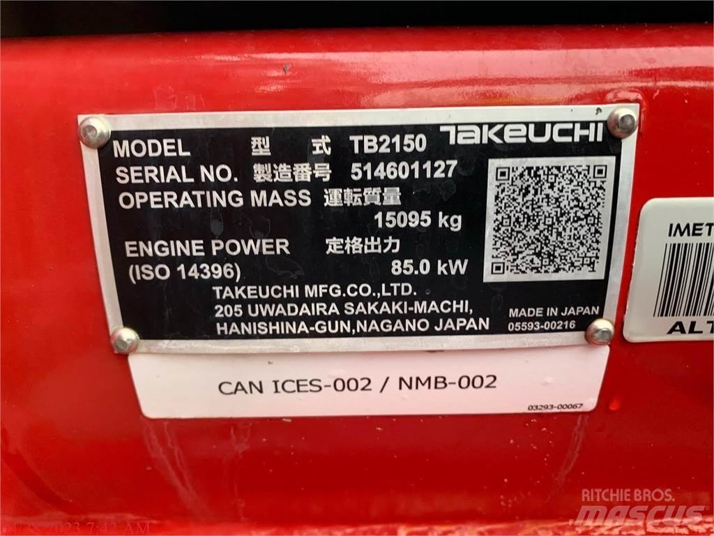 Takeuchi TB2150 Paletli ekskavatörler