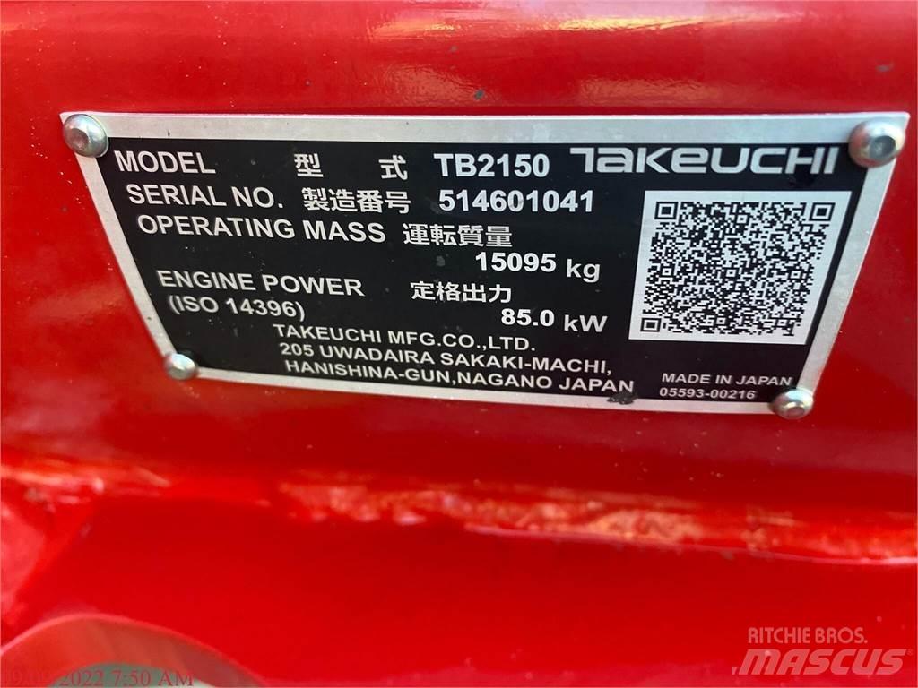Takeuchi TB2150 Paletli ekskavatörler