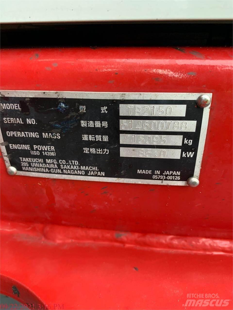 Takeuchi TB2150 Paletli ekskavatörler