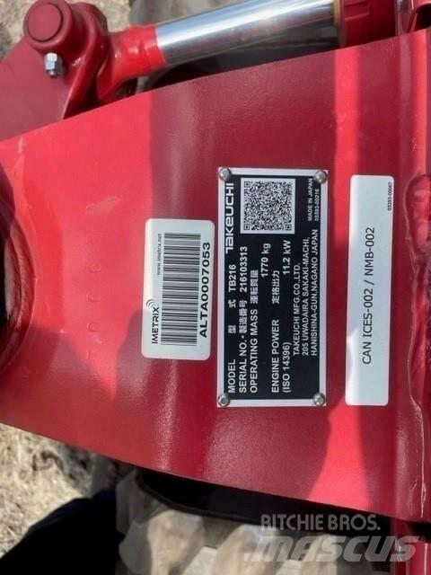 Takeuchi TB216 Mini ekskavatörler, 7 tona dek