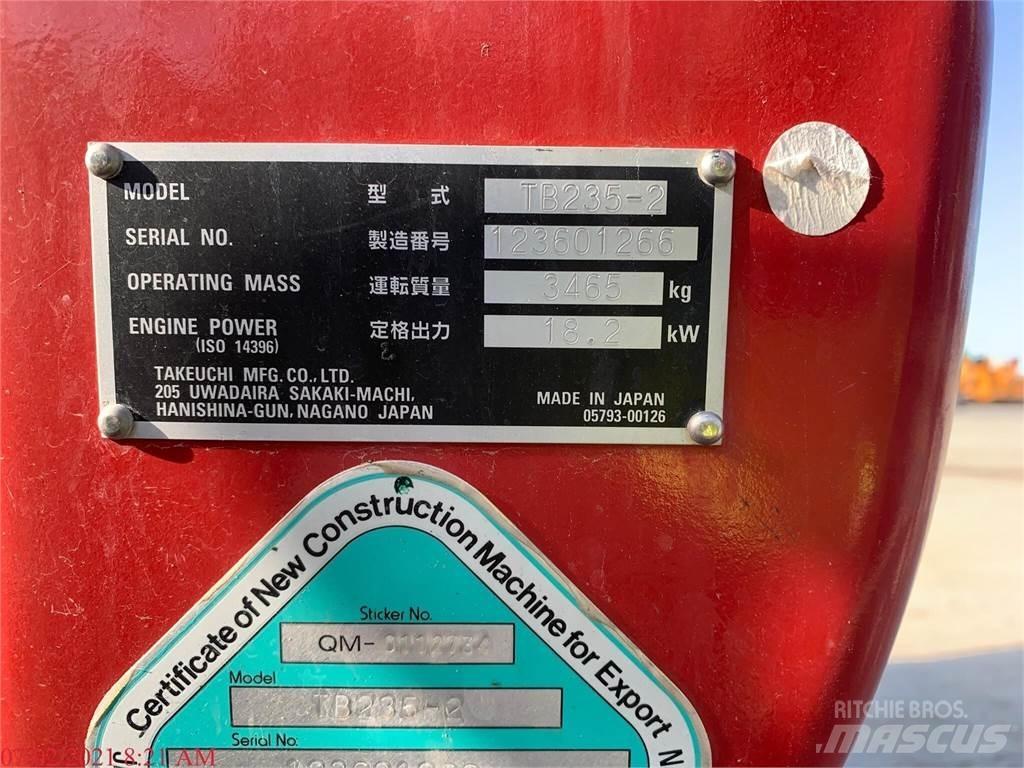 Takeuchi TB235-2 Mini ekskavatörler, 7 tona dek