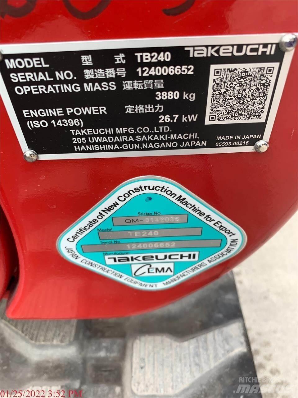Takeuchi TB240 Mini ekskavatörler, 7 tona dek