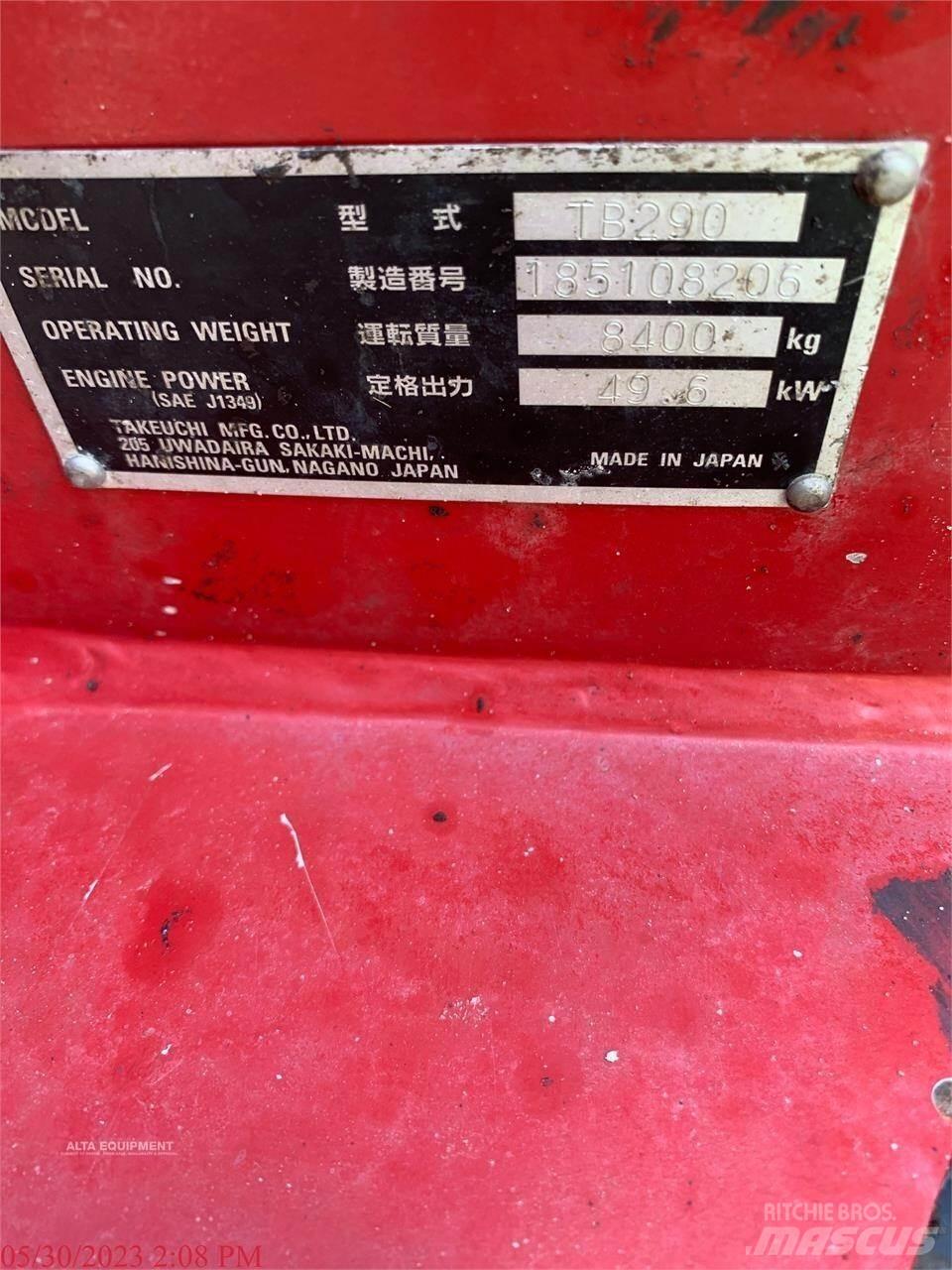 Takeuchi TB290 Paletli ekskavatörler