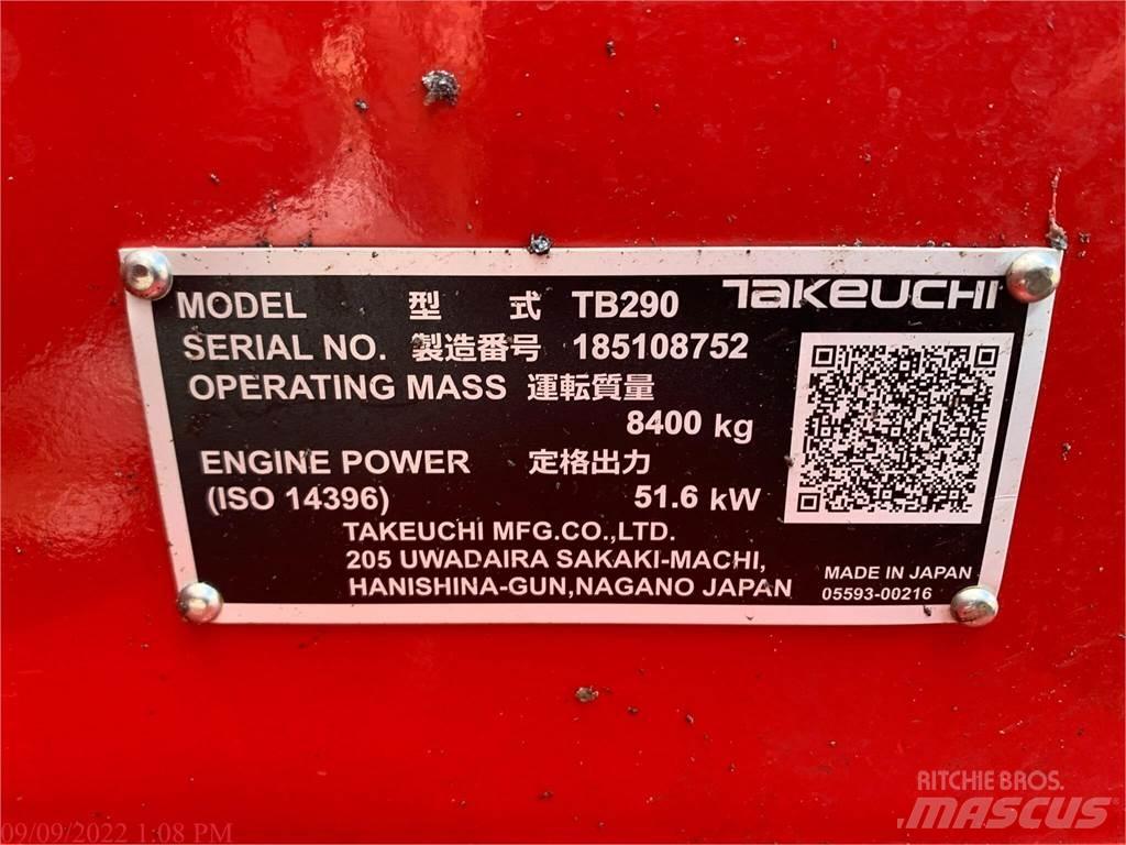 Takeuchi TB290 Paletli ekskavatörler