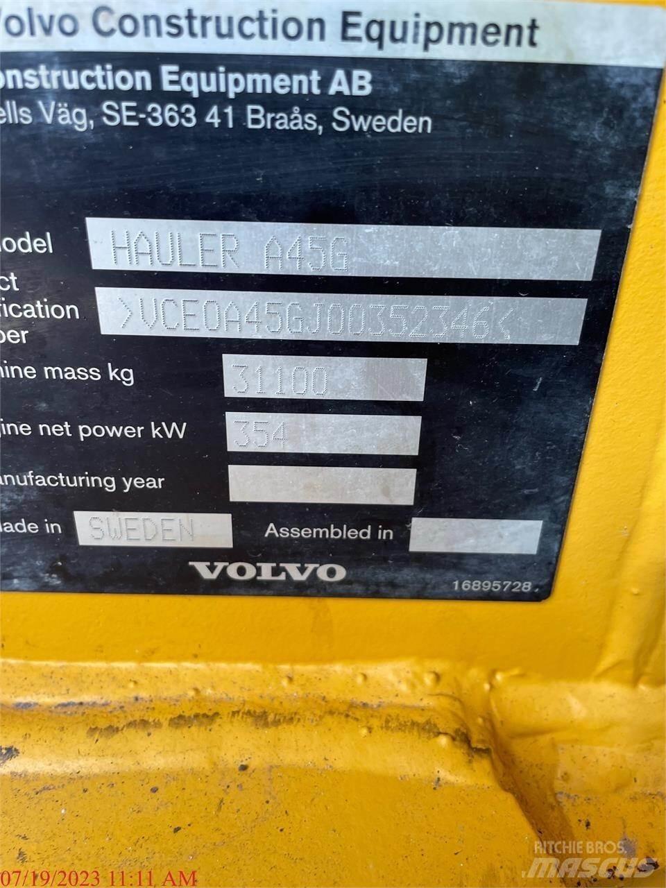 Volvo A45G Belden kirma kaya kamyonu
