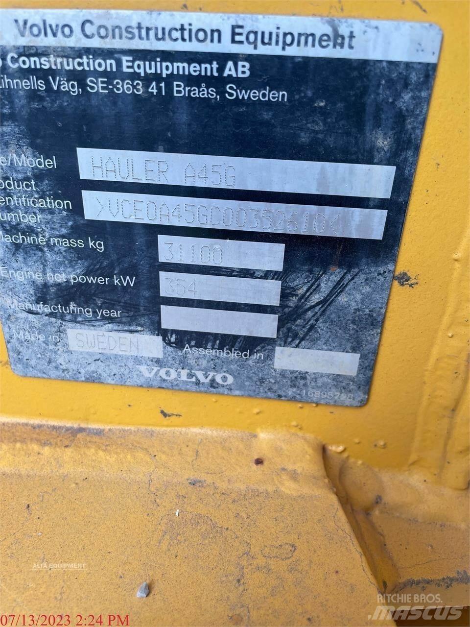 Volvo A45G Belden kirma kaya kamyonu
