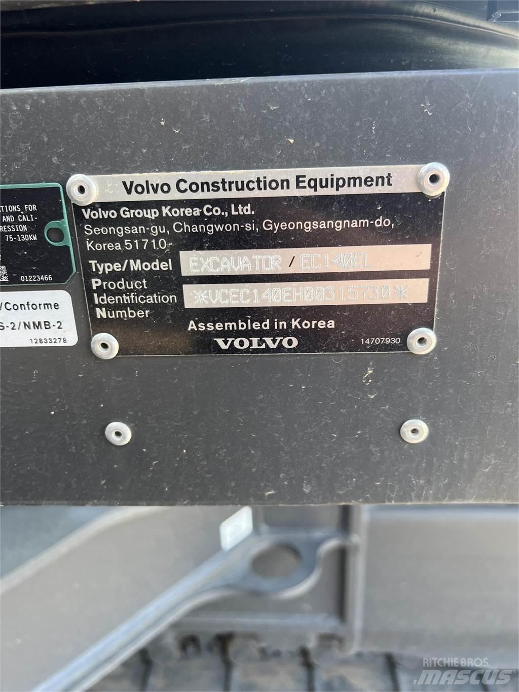 Volvo EC140EL Paletli ekskavatörler