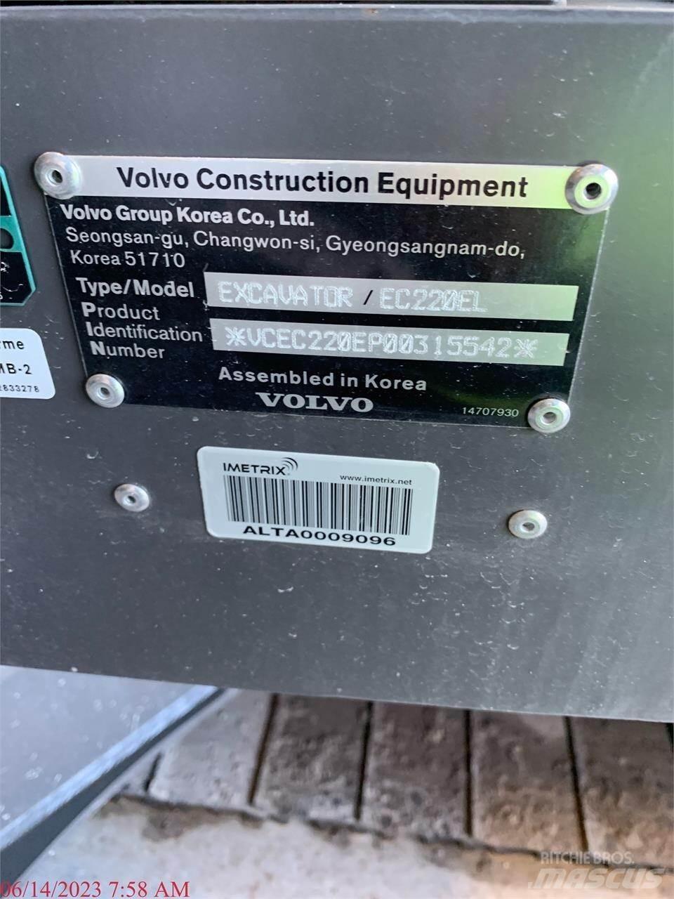 Volvo EC220EL Paletli ekskavatörler