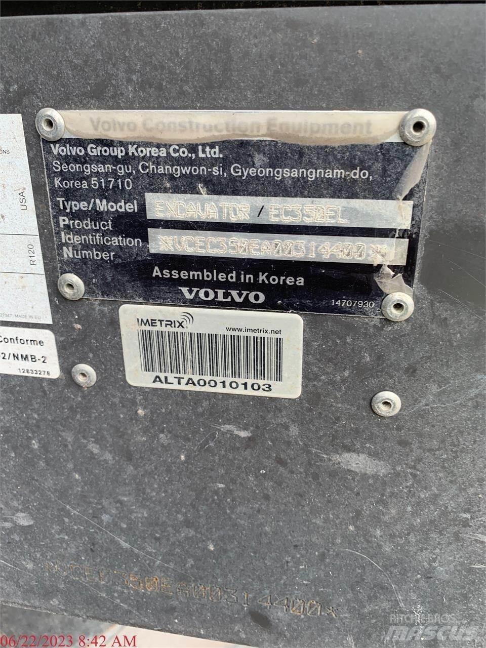 Volvo EC350EL Paletli ekskavatörler