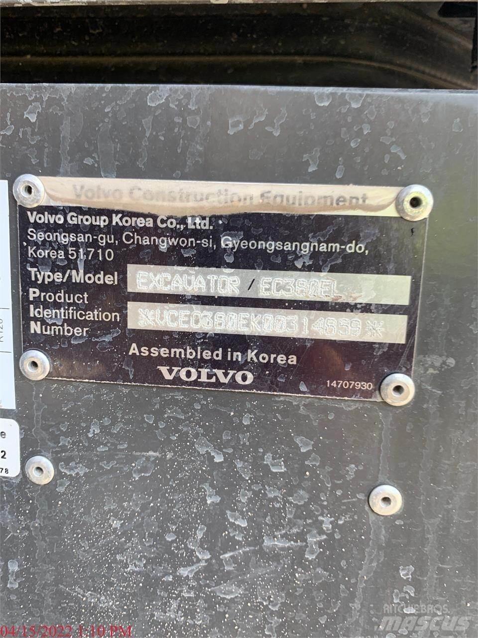 Volvo EC380EL Paletli ekskavatörler