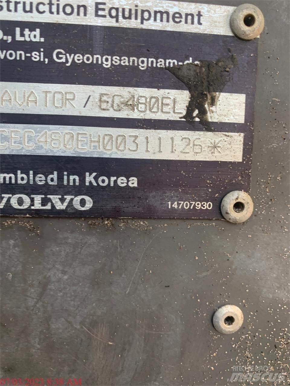 Volvo EC480EL Paletli ekskavatörler