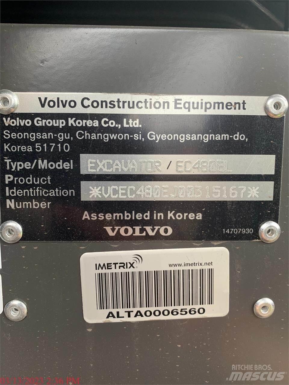 Volvo EC480EL Paletli ekskavatörler