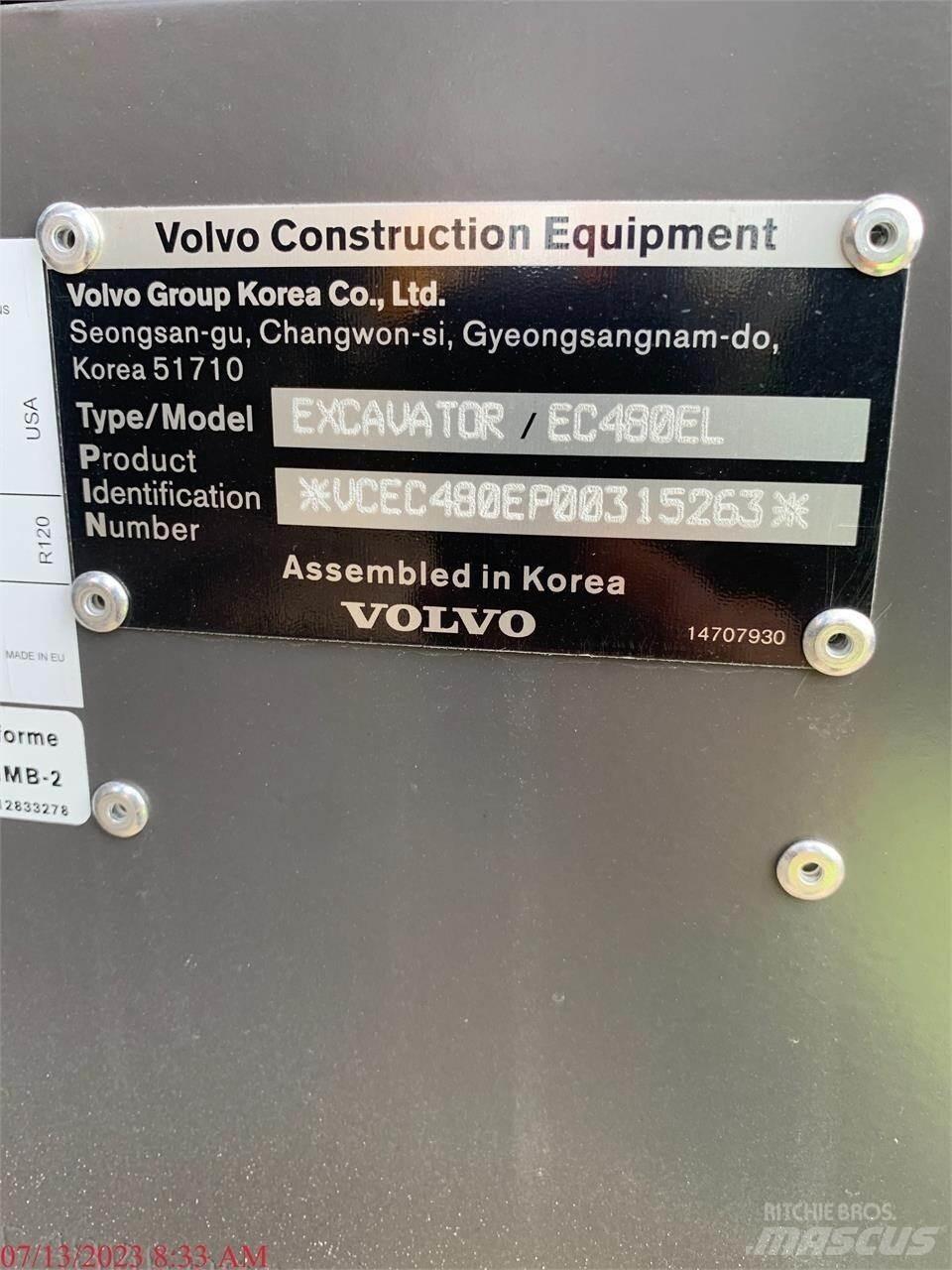 Volvo EC480EL Paletli ekskavatörler