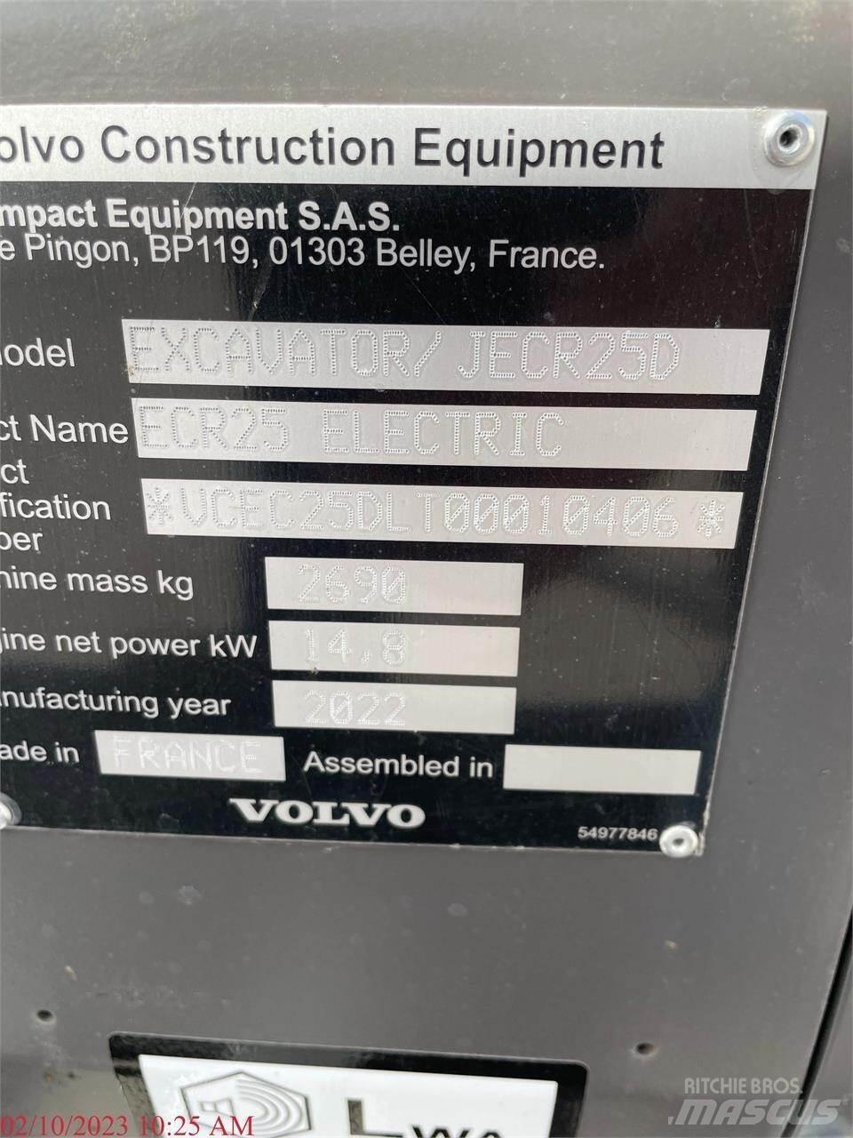 Volvo ECR25D Mini ekskavatörler, 7 tona dek