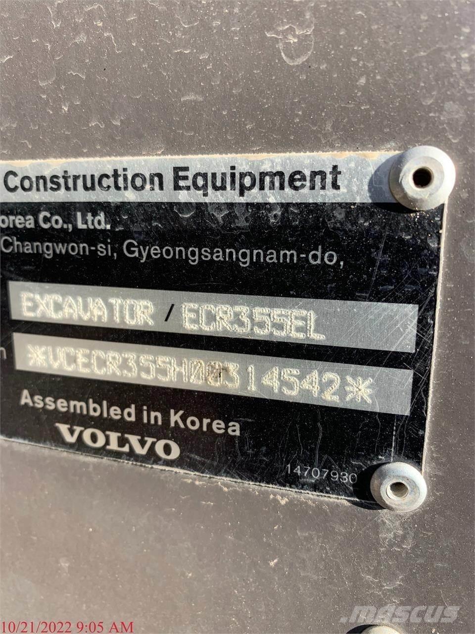 Volvo ECR355EL Paletli ekskavatörler