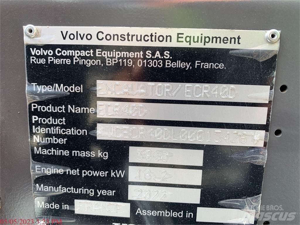Volvo ECR40D Mini ekskavatörler, 7 tona dek
