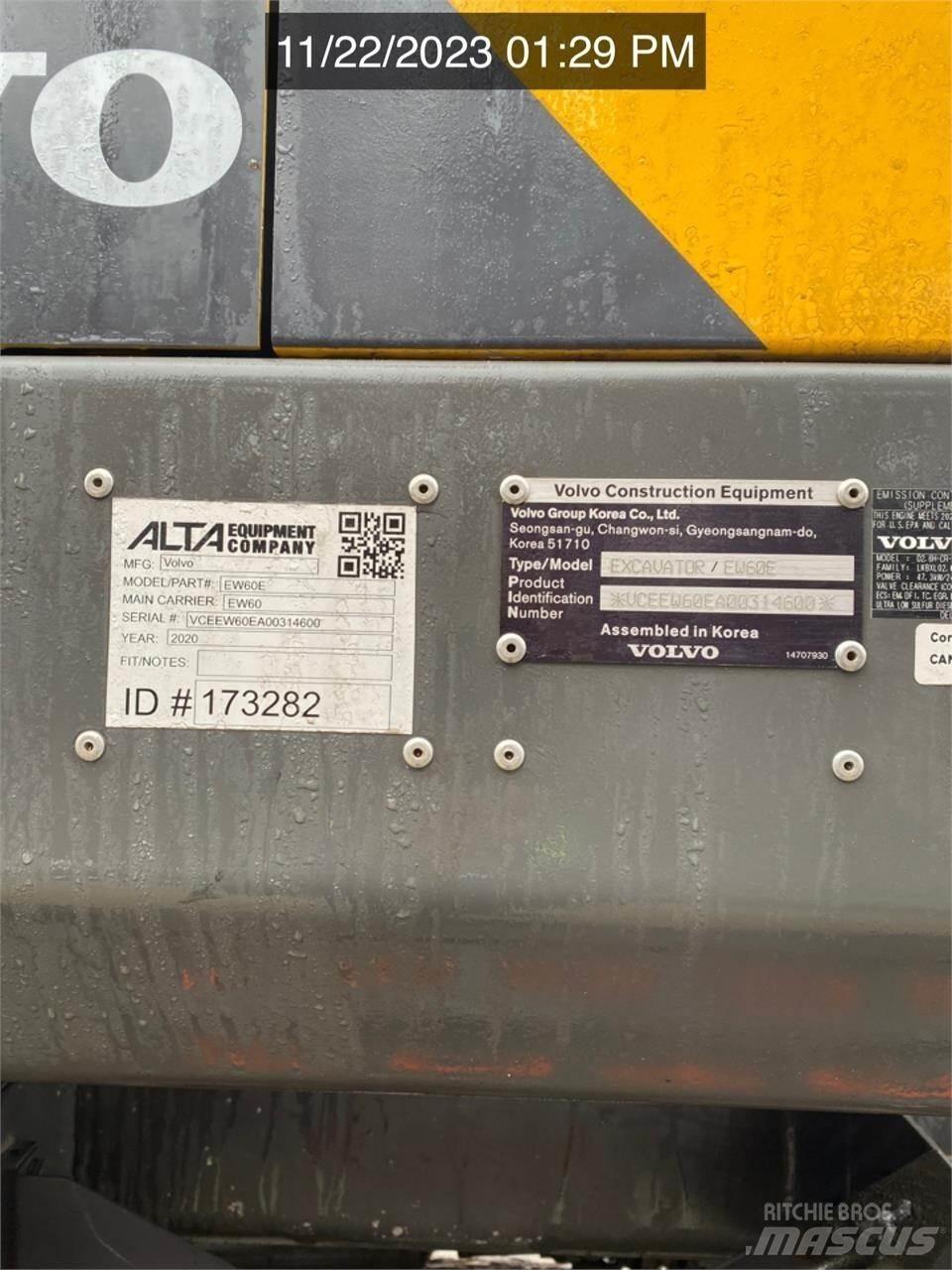 Volvo EW60E Lastik tekerli ekskavatörler