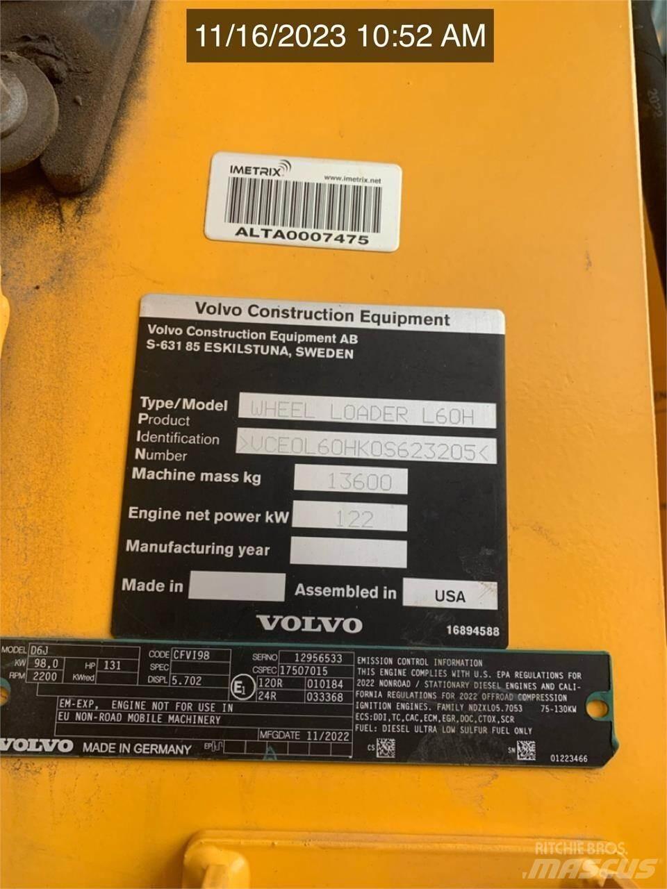 Volvo L60H Tekerlekli yükleyiciler