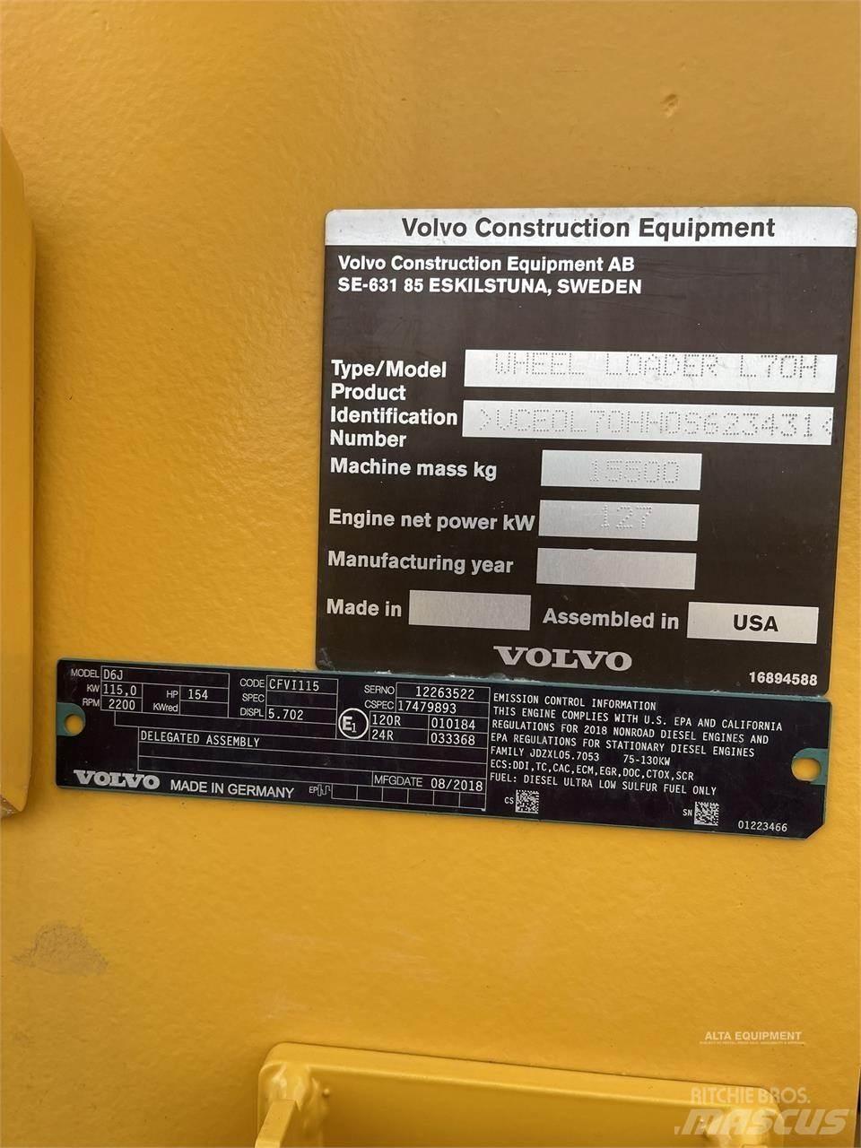 Volvo L70H Tekerlekli yükleyiciler