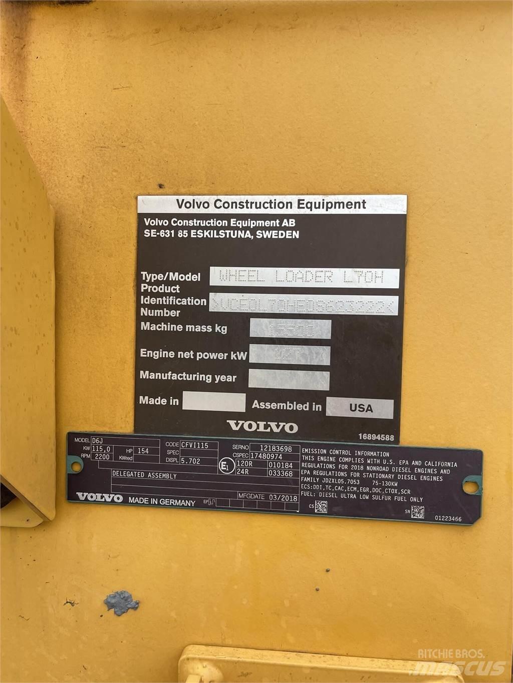 Volvo L70H Tekerlekli yükleyiciler
