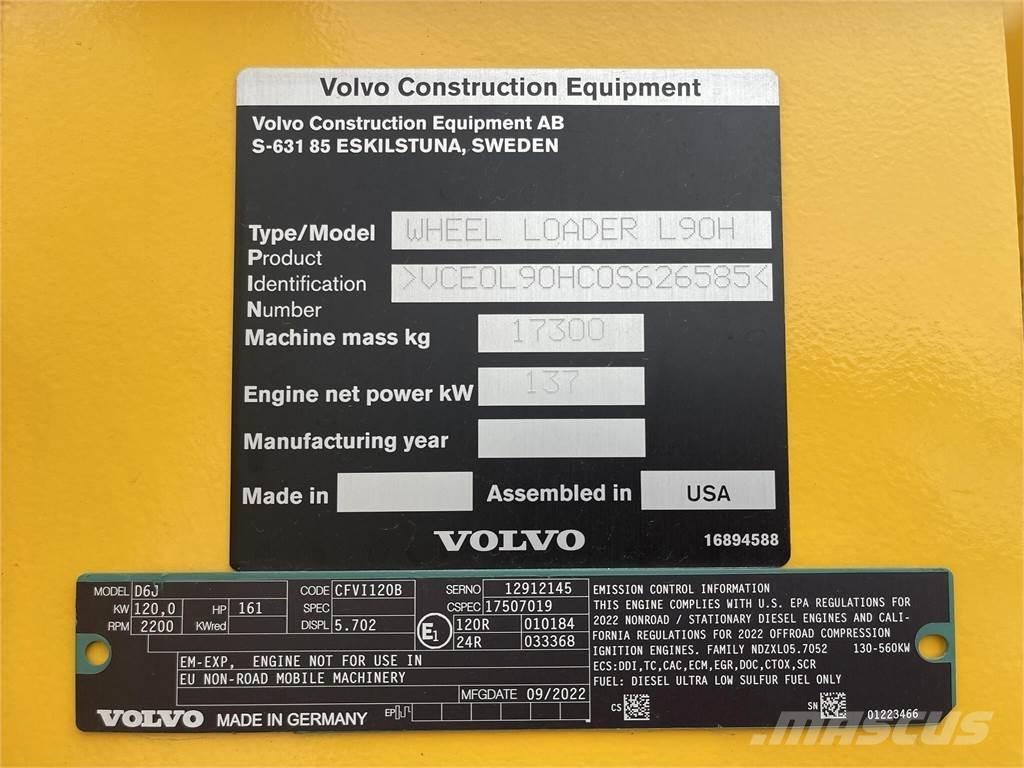 Volvo L90H Tekerlekli yükleyiciler