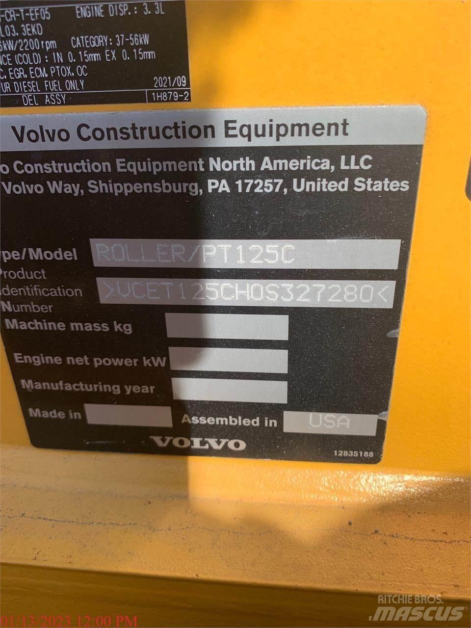 Volvo PT125C Pnömatik lastikli silindirler