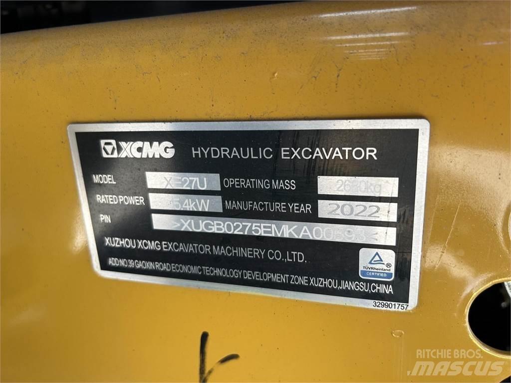 XCMG XE27U Mini ekskavatörler, 7 tona dek