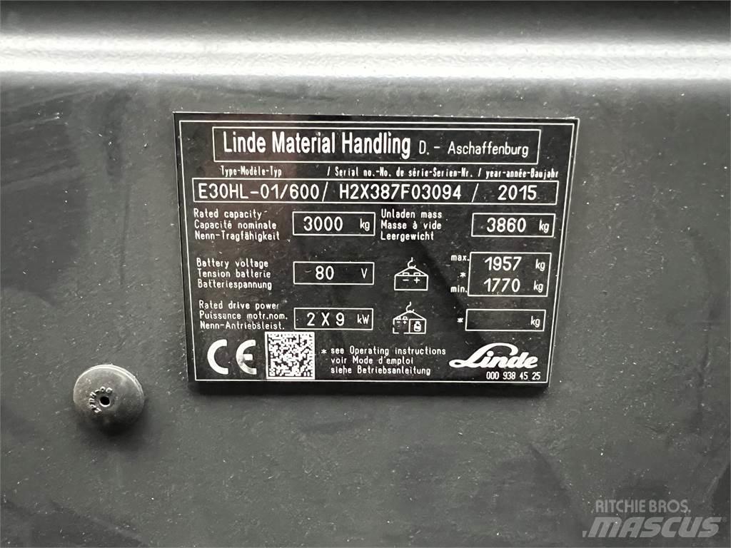 Linde E30/600HL Elektrikli forkliftler