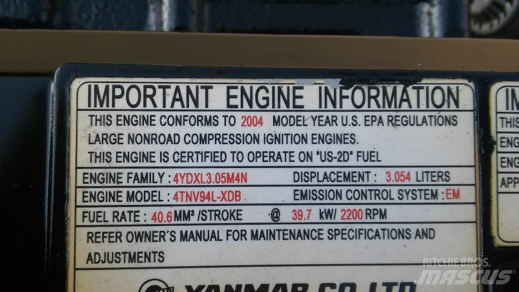 Yanmar 4TNV94L-XDB Mini ekskavatörler, 7 tona dek