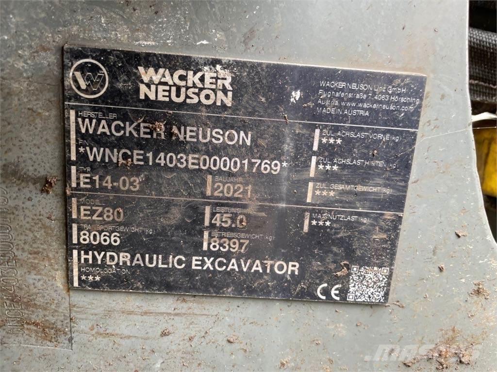 Wacker Neuson EZ80 Paletli ekskavatörler