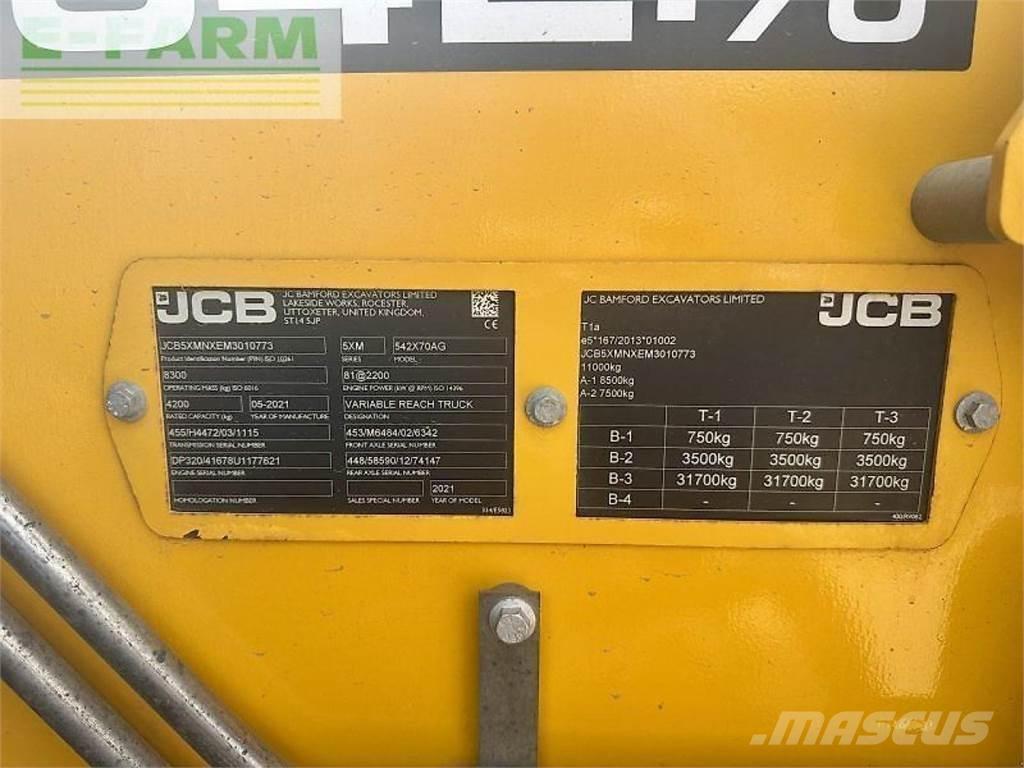 JCB 542-70 Tarimsal teleskopik yükleyiciler