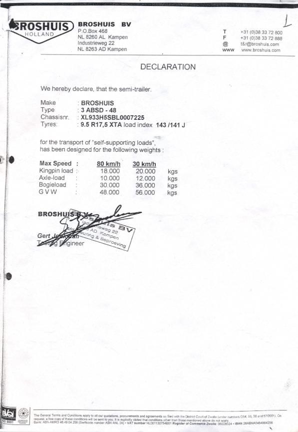 Broshuis 3ABSD-48 Flatbed çekiciler