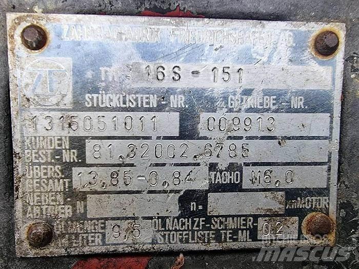 ZF 16 S 151 Diger aksam