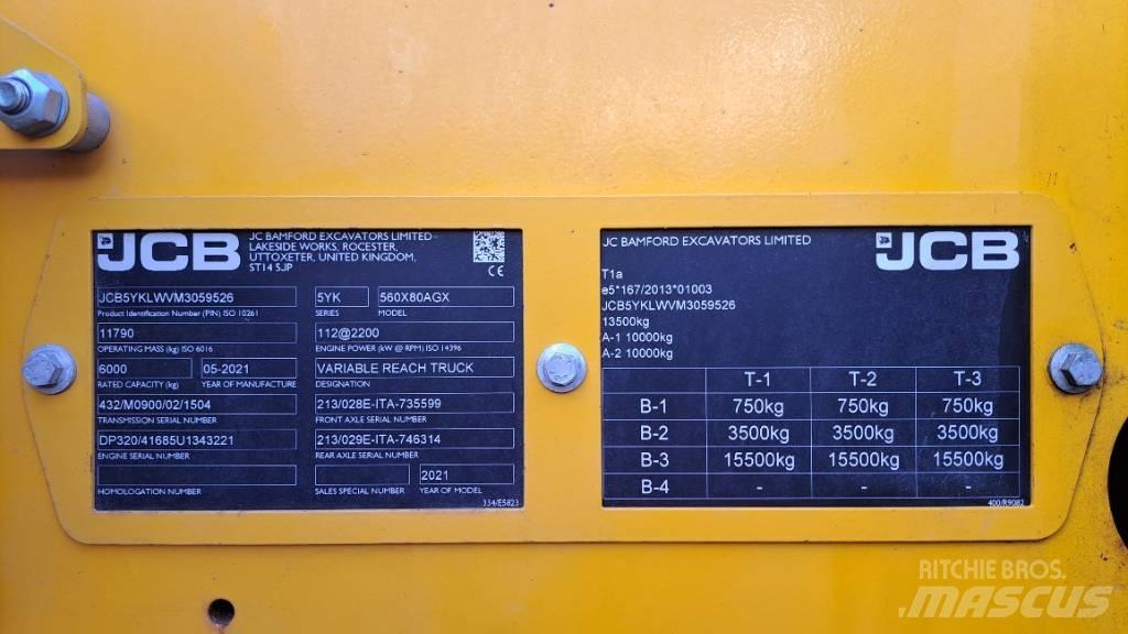 JCB 560-80 Agri Xtra Tarimsal teleskopik yükleyiciler