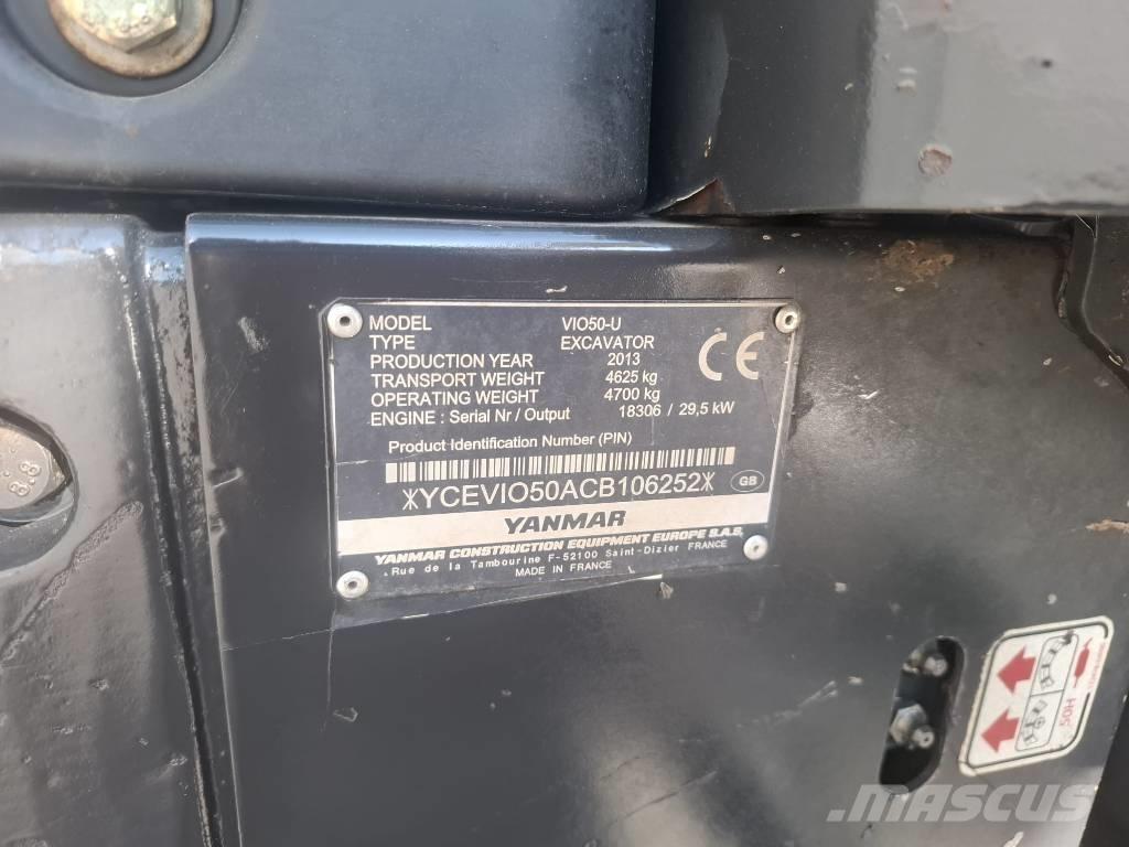 Yanmar Vio 50 U Mini ekskavatörler, 7 tona dek