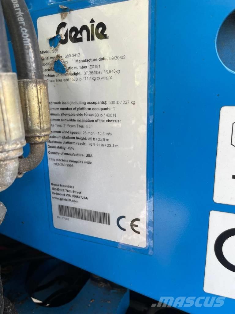 Genie S 85 Teleskopik personel platformları