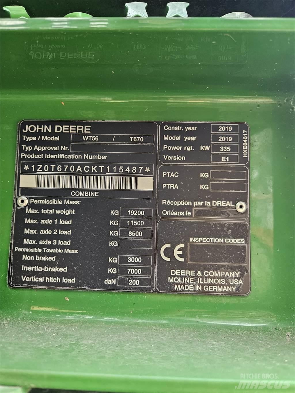 John Deere T670i Biçerdöverler