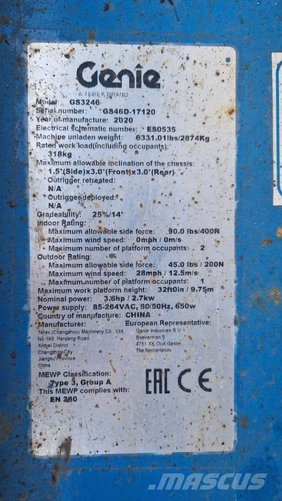 Genie GS 3246 Makasli platformlar