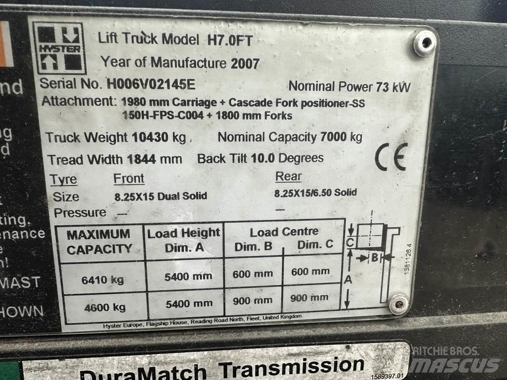 Hyster H7.0FT LPG'li forkliftler