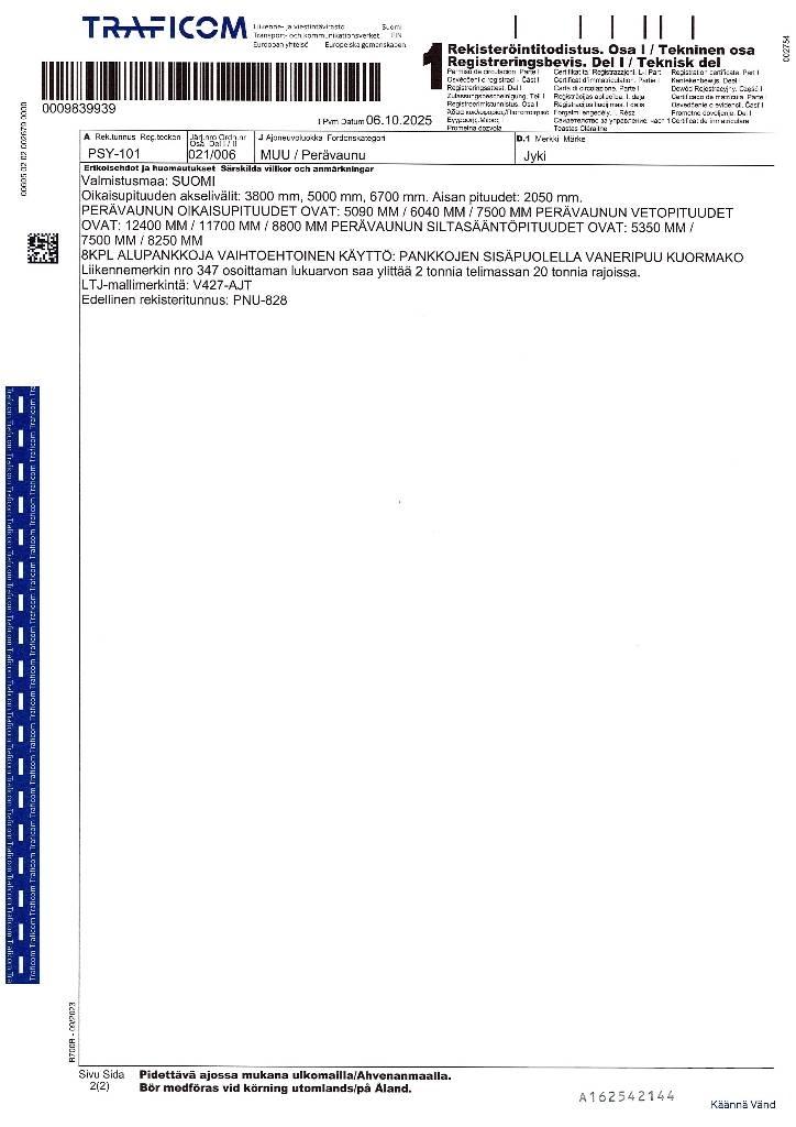 Jyki V427-AJT Tomruk römorklari