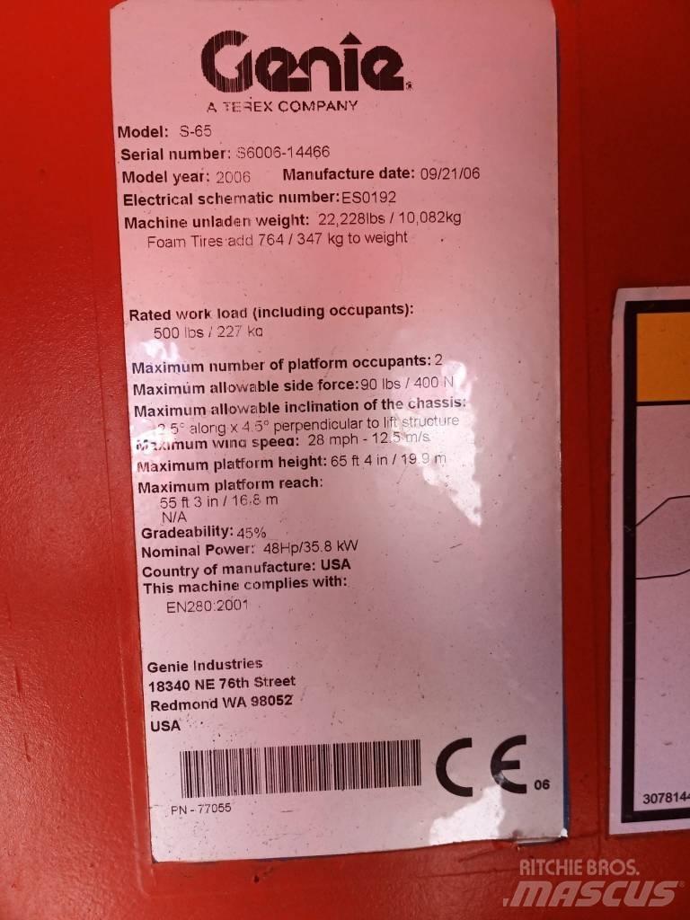 Genie S 65 Teleskopik personel platformları