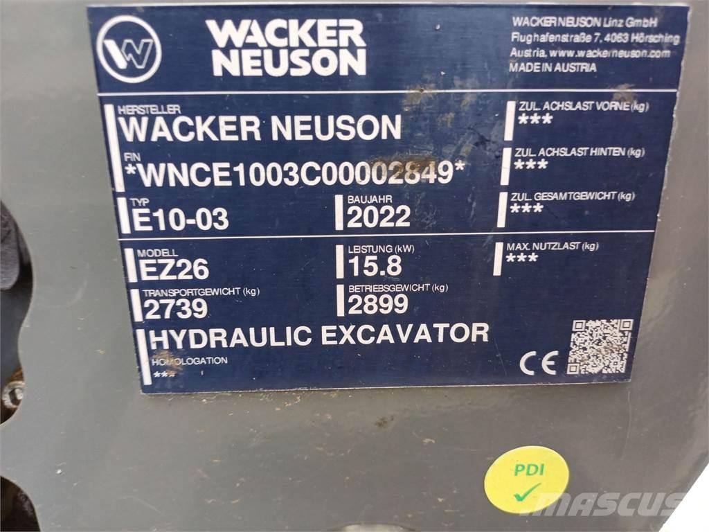 Wacker Neuson EZ26 Paletli ekskavatörler