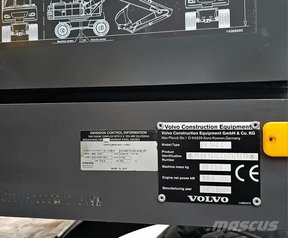 Volvo EW 160 C Lastik tekerli ekskavatörler