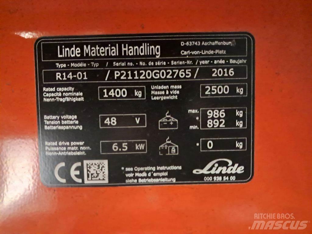 Linde R14-01 Reach truck - depo içi istif araçları
